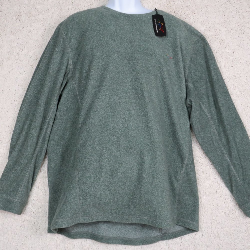 Greg Norman*‎ Men's Long Sleeve Crew Neck Pullover Green Sweater Size~ XXL